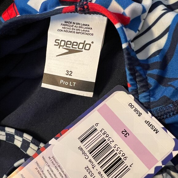 Speedo Olympic Overdrive Printed Triback-True Cobalt NWT 32 - Picture 3 of 5